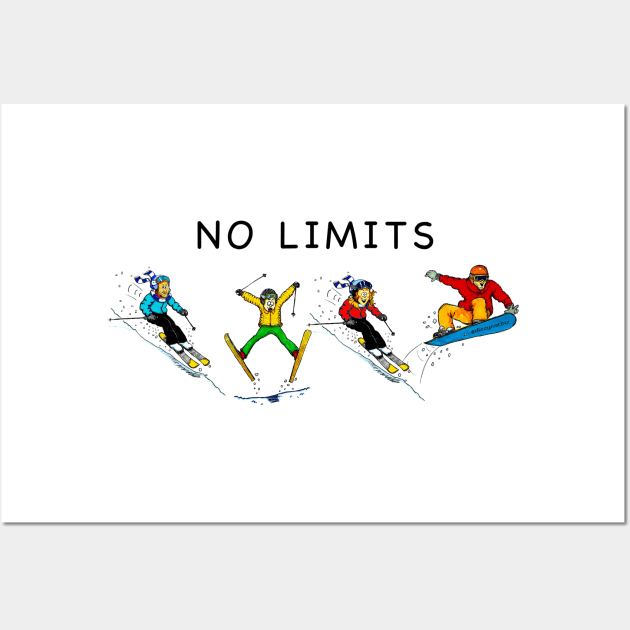 No limits skiers Wall Art by dizzycat-biz